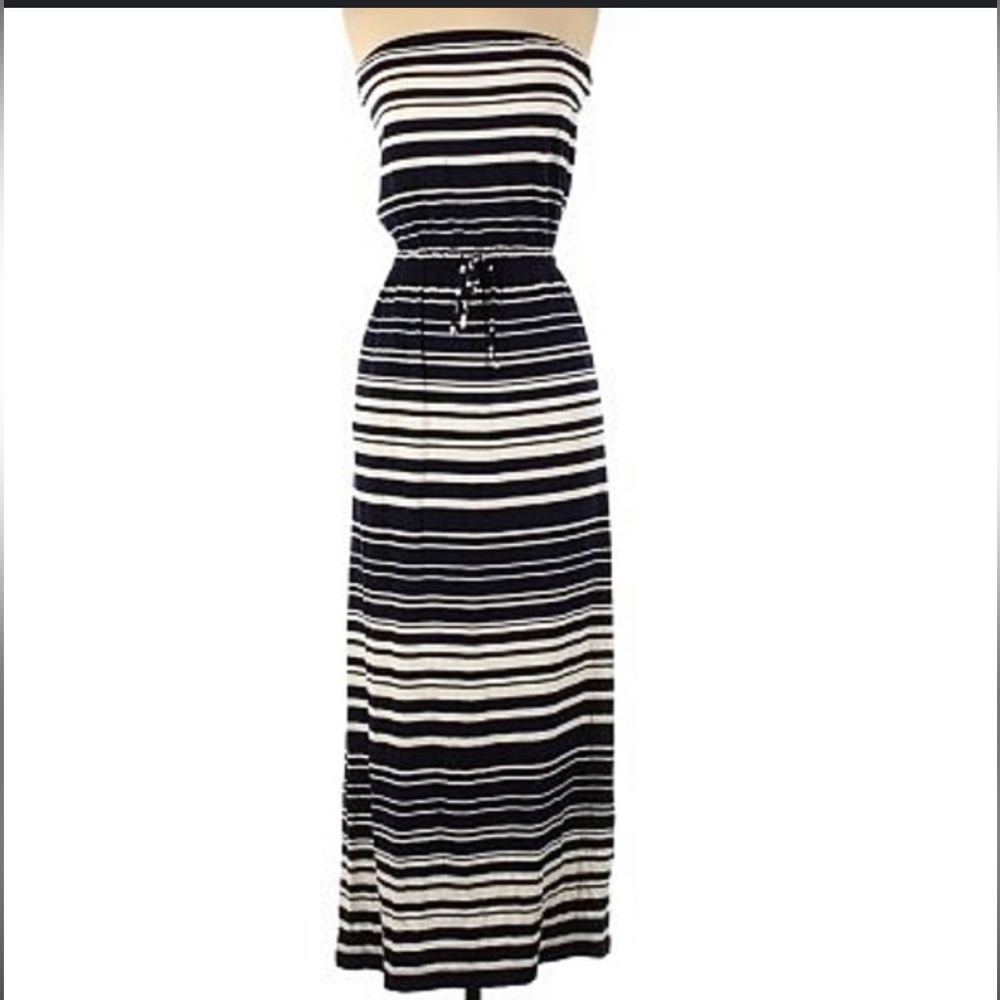 J.Crew strapless striped maxi dress